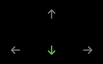 A keypad with only the down arrow enabled