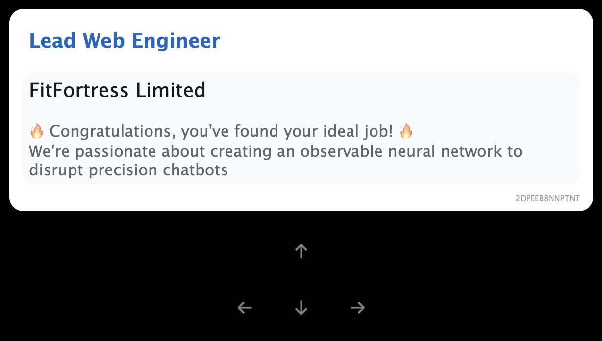A finished game where the ideal role was as a Lead Web Engineer at FitFortress Limited